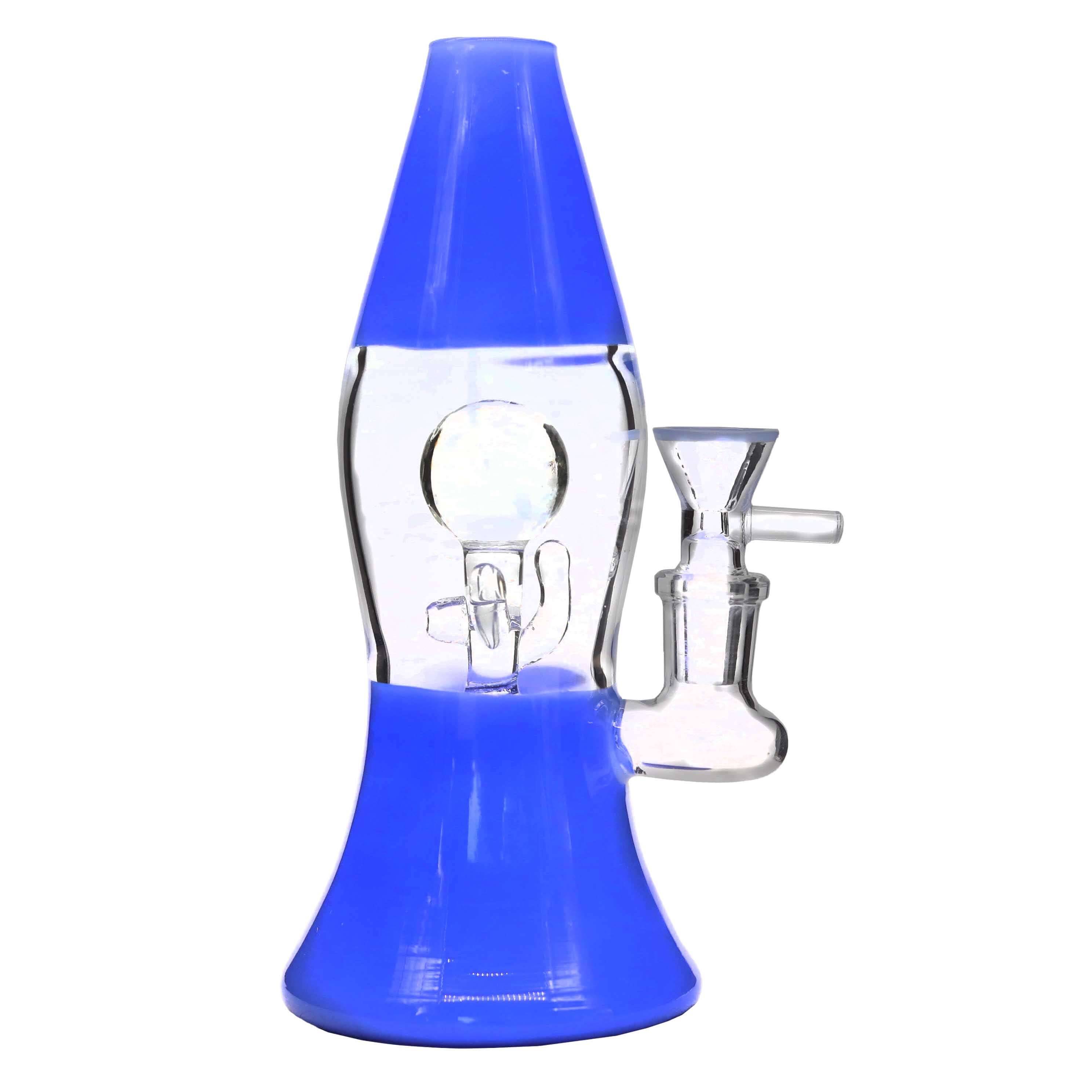 Glass House Slyme Color Lava Lit Shaped Middle Ball Waterpipe (HE-085) | 8 inch | Assorted Colors product image